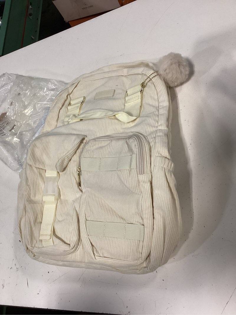 Condition photo showing New/Like New for teen girls backpack, aesthetic corduroy bookbag