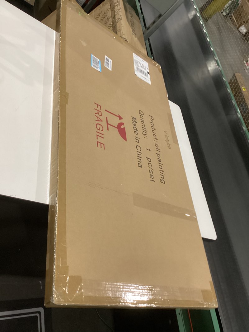 Condition photo showing New/Like New for V-inspire art, 24x48 Inch Modern Impressionist Tree art 100% Hand Painted Canvas Wall art Oil Painting Large Paintings Gray Wall Decoration Acrylic Paint Knife Painting 48"L x 24"W Grey