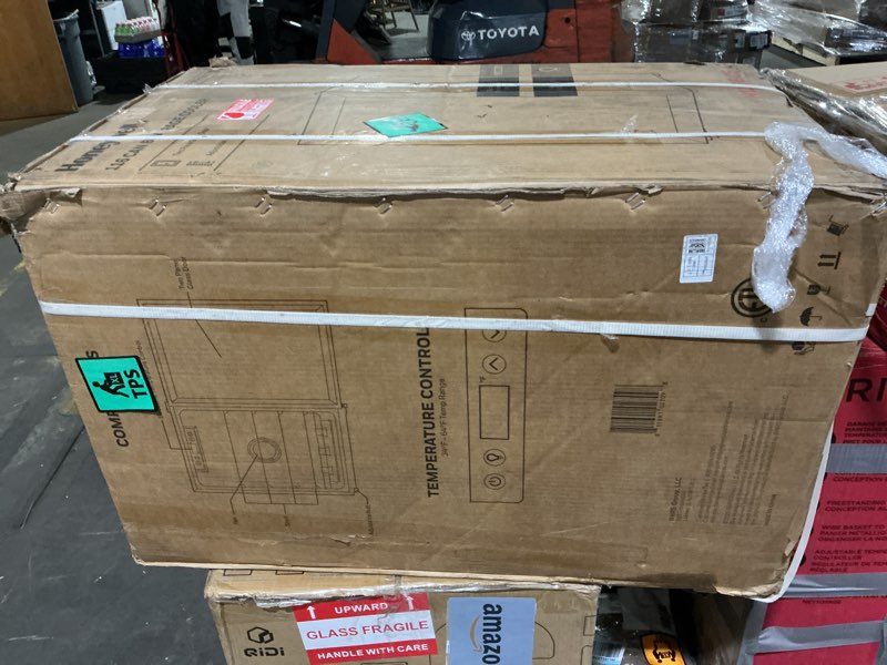 Condition photo showing Good Condition for Honeywell Beverage Refrigerator and Cooler, 116 Can Mini Fridge with Glass Door for Soda Beer or Wine for Office or Bar with Adjustable Removable Shelving, Commercial Grade