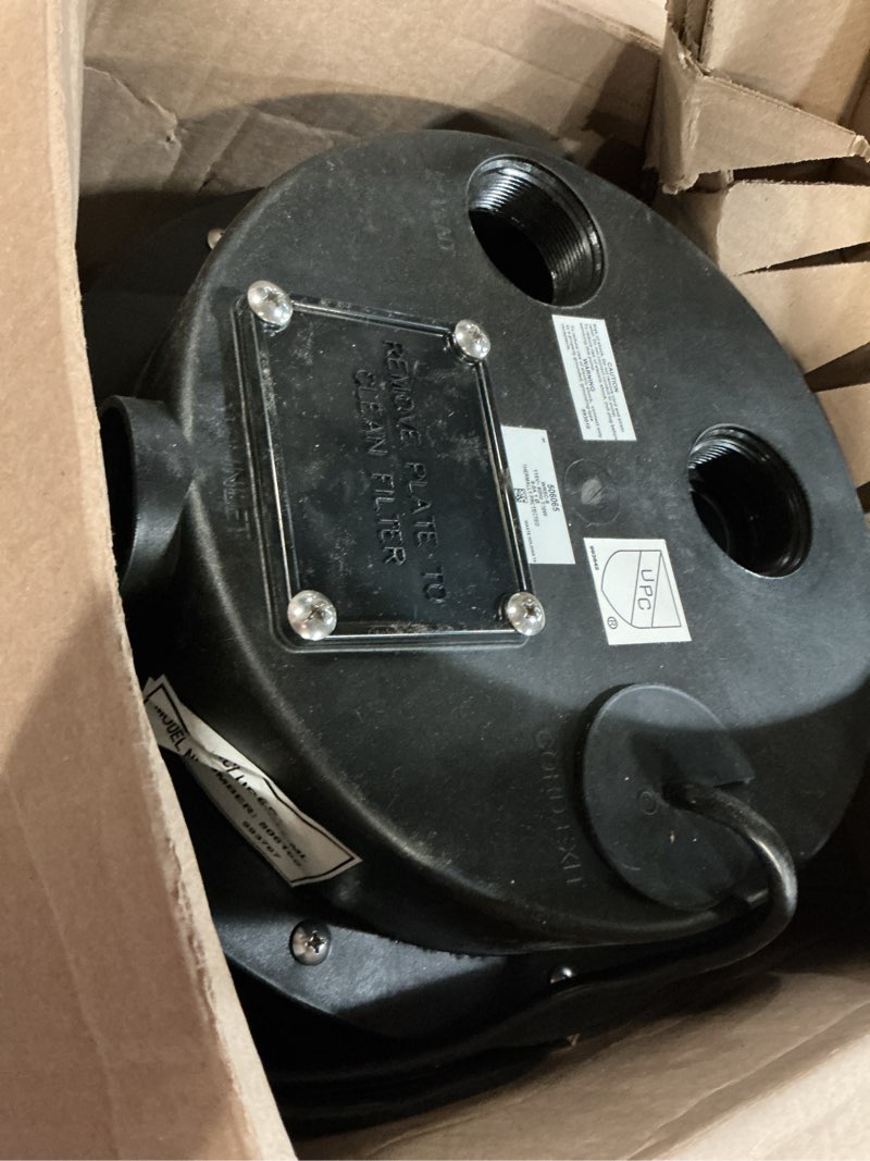 Condition photo showing As Is for little giant 9ec-cim 115-volt, 4/10 hp, 4200 gph manual cast iron sump/effluent pump with 20-ft. cord, blue, 509805 manual, 115v, 20' cord