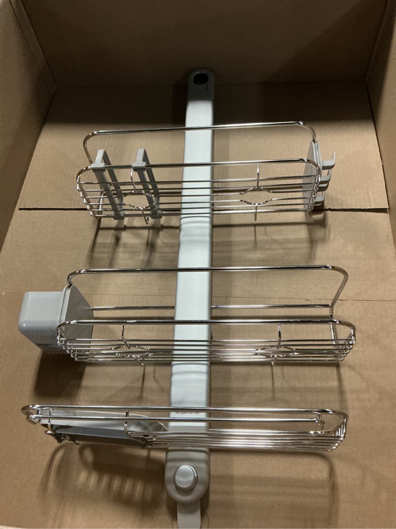 Condition photo showing As Is for simplehuman Adjustable and Extendable Shower Caddy Large, Stainless Steel and Anodized Aluminum