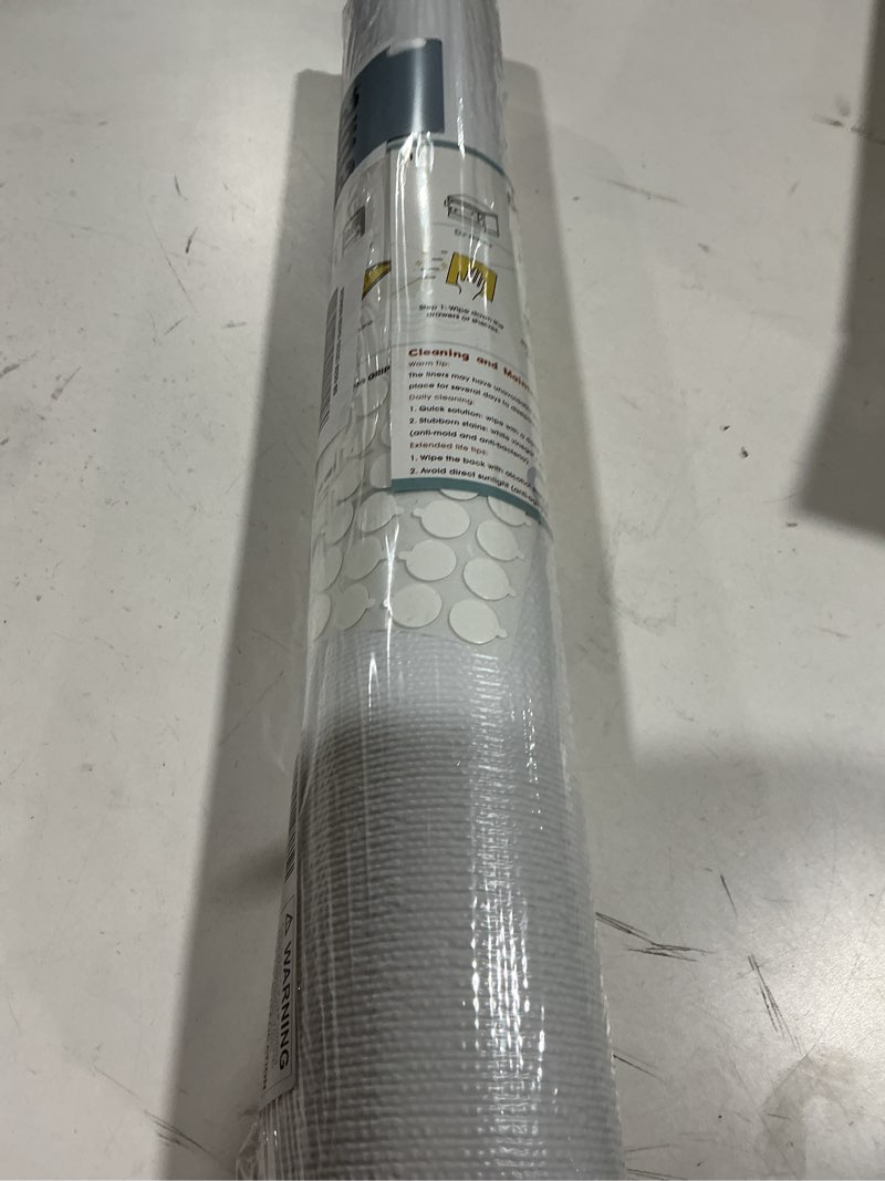 Condition photo showing Good Condition for Shelf Liner for Kitchen Cabinets 24" x 240" Non-Adhesive Non-Slip Drawer Liners for Dresser, Waterproof Washable Paper, Durable Protector Mat for Pantry Shelves Cupboards, White 24"W x 240"L White