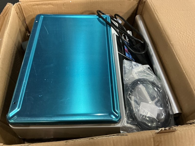 Condition photo showing As Is for bonvoisin label printing scale 33lbs capacity, price computing scale with label printer barcode scale deli scale for supermarket and shop