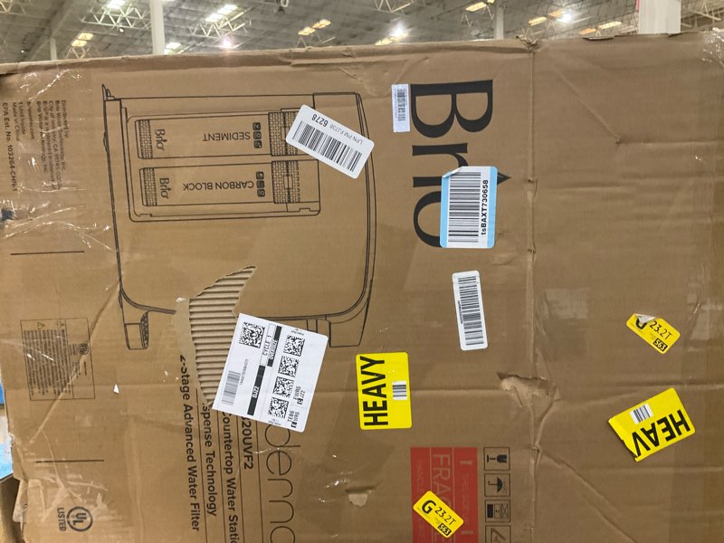 Condition photo showing As Is for Brio 800 Bottleless Countertop Water Cooler w/ 2-Stage Filtration | Self Cleaning, Digital Display, 3-Temp (Hot Cold & Room Temperature) Filtered Drinking Water Dispenser for Bar Home Kitchen & Office