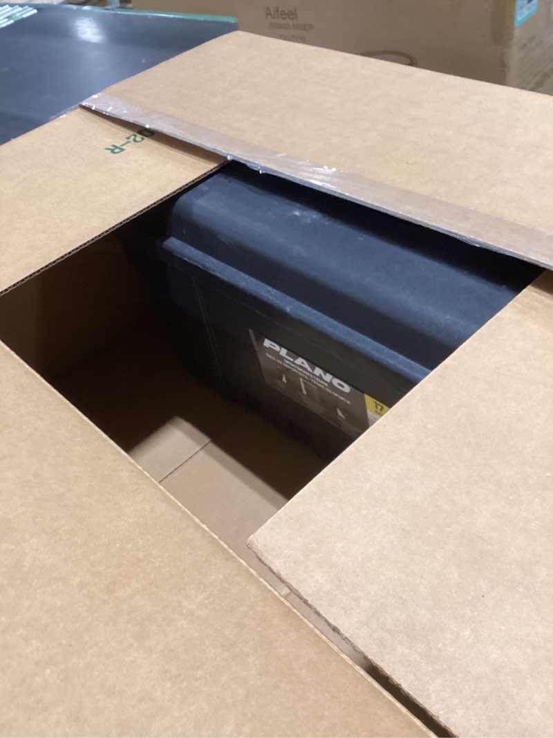 Condition photo showing Good Condition for Plano Storage Trunk, Black, Medium, Lockable Storage Box, Airline Approved Sportsman Trunk, Hunting Gear and Ammunition Bin, Heavy-Duty Containers for Camping, 68-Quart Medium Black