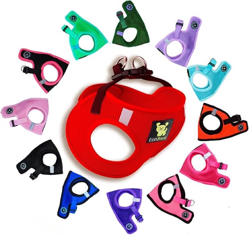 EcoBark Step in Dog Harness - Eco-Friendly Teacup Dog Harnesses for XS and Small Dogs - Reflective a