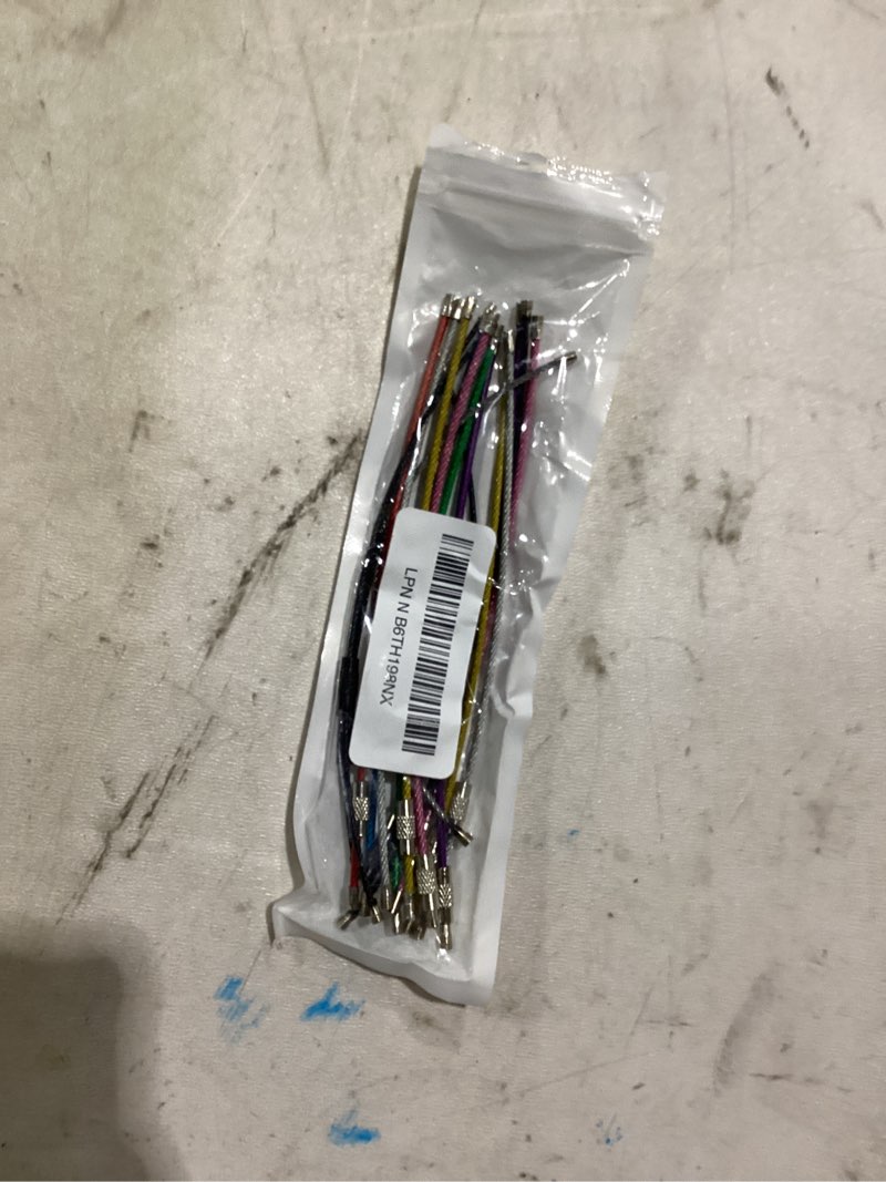 Condition photo showing Good Condition for coobigo 16 pack stainless steel loops 2mm coated wire keychain cable large keyrings 6 inch key chain for luggage tags, key tags, keyrings, kitchen utensils, duster-assorted colors 6" assorted 16pcs