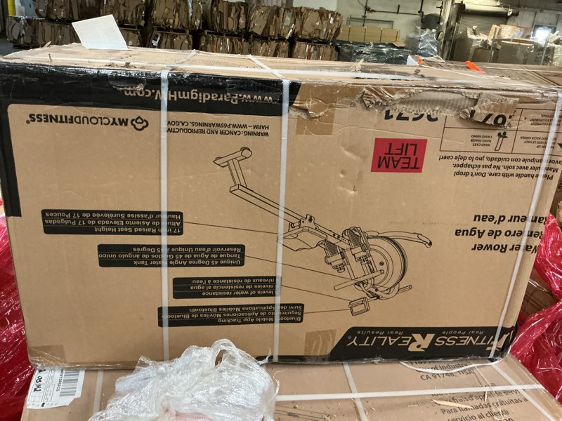 Condition photo showing New/Like New for water rowing machine 300 lb weight capacity water rower