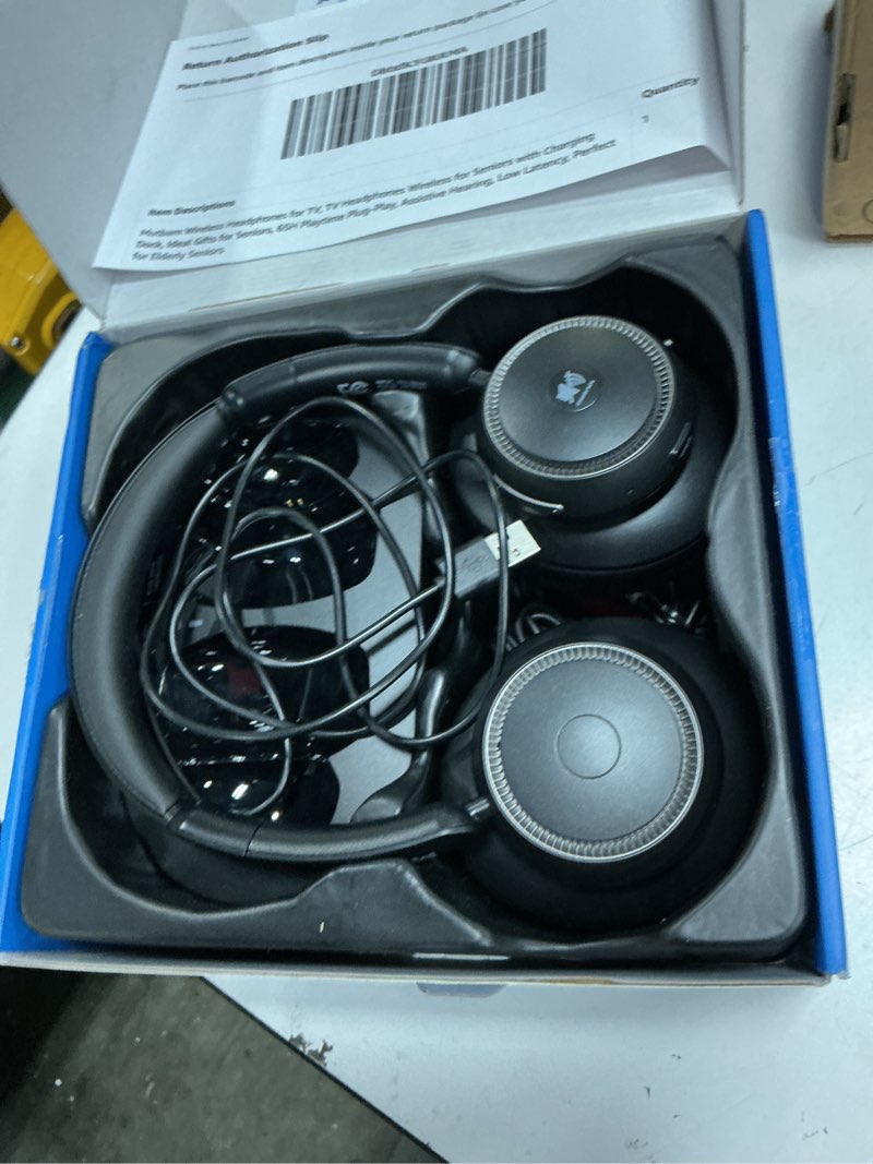 Condition photo showing Good Condition for wireless headphones for tv, tv headphones wireless for seniors with charging dock, ideal gifts for seniors, 65h playtime plug-play, assistive hearing, low latency, perfect for elderly seniors black