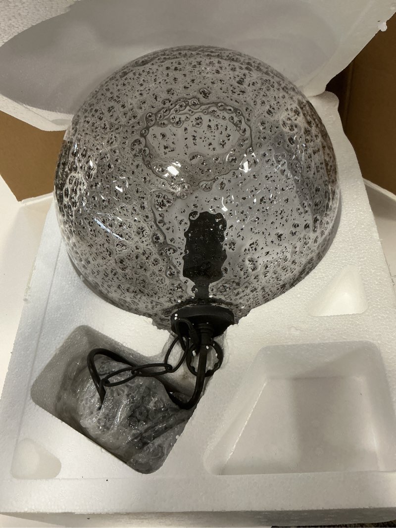 Condition photo showing Good Condition for CASAMOTION Pendant Lighting Kitchen Island Entryway Hallway Foyer Clear Glass Black Marble Modern Farmhouse Ceiling Hanging Light fixtures Large Globe Black Chain Kit 13 inch H