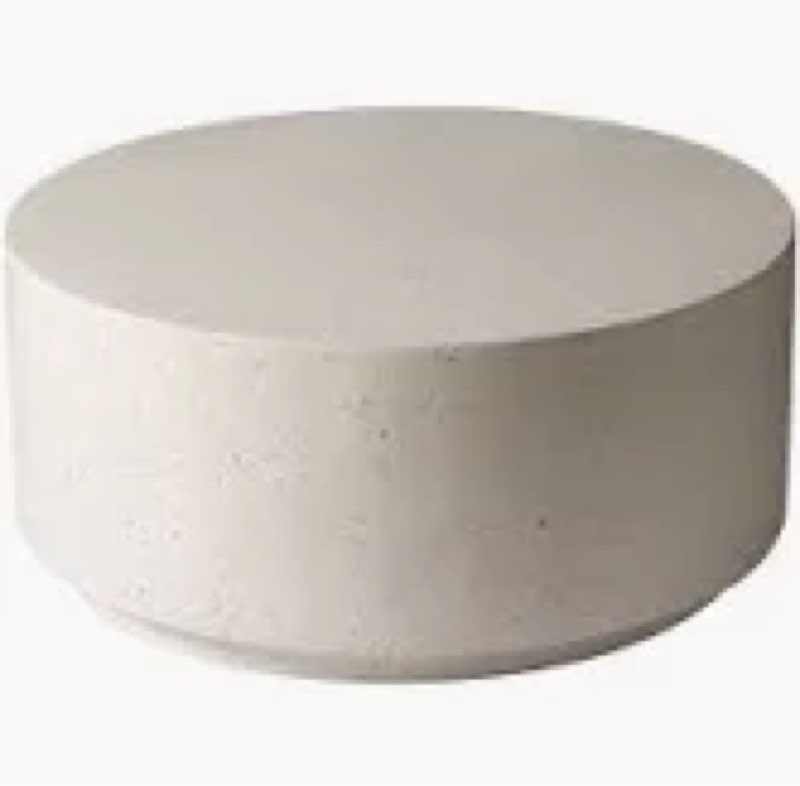 36" fiberstone round floating side table - indoor/outdoor accent end table for bedroom, living room, and patio
