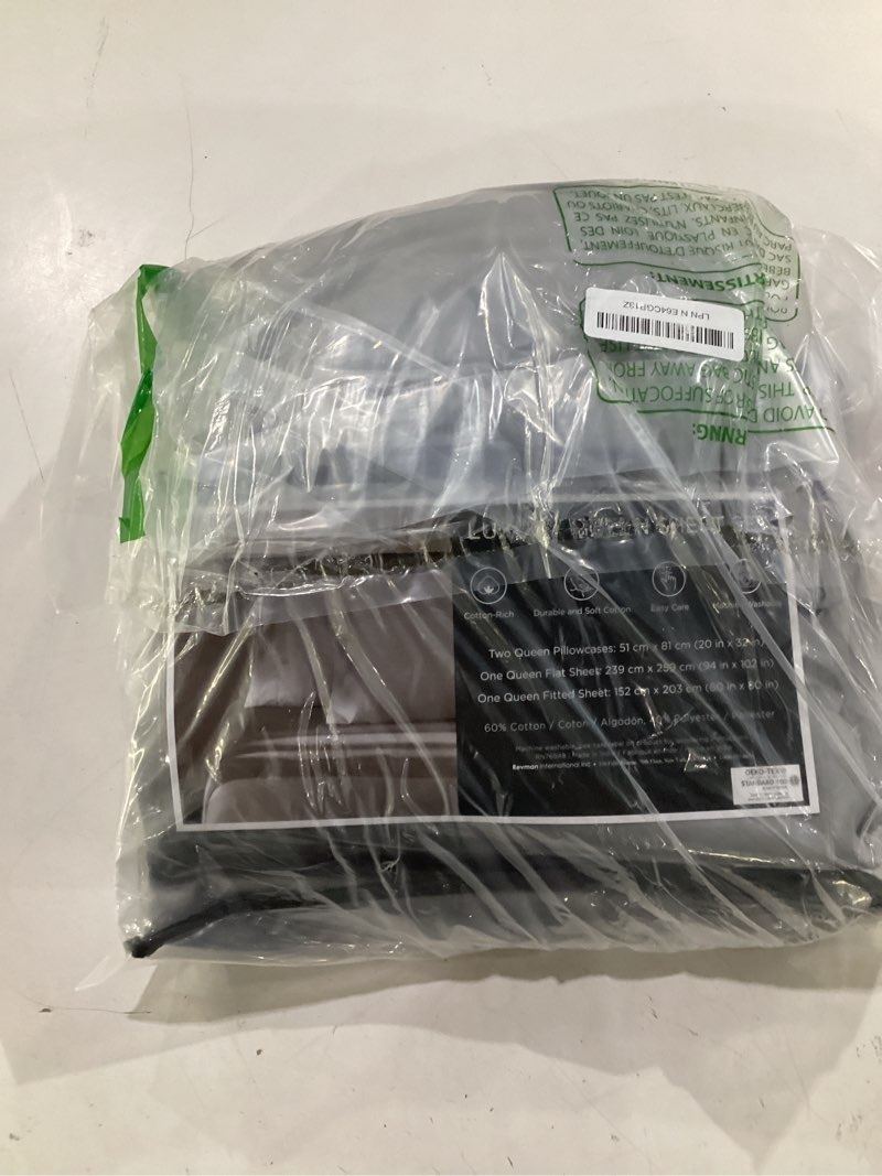 Condition photo showing Good Condition for vera wang - queen size sheet set, soft & smooth sateen cotton blend bedding, deep pocket, 800 thread count, bed sheets with fitted sheet & matching pillowcases (steel grey) queen steel grey