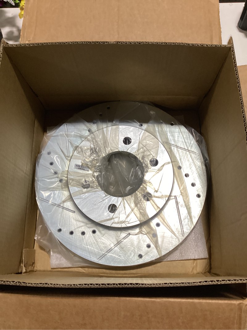 Condition photo showing New/Like New for power stop evolution drilled & slotted front rotors   fits 2006-2017 dodge charger, 2009-2014 challenger (psb-ar8359xpr)