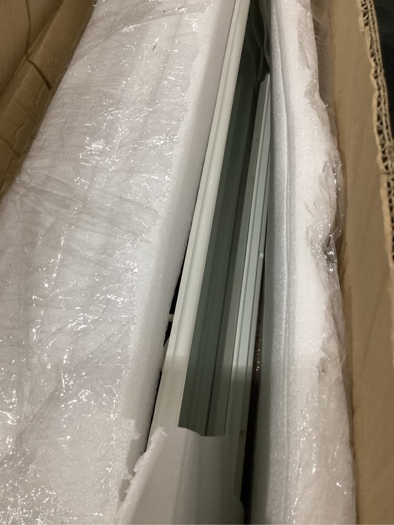 Condition photo showing New/Like New for 1 pcs 8" x 36" entry door glass insert with low-e clear glass raised frame white exterior front door window inserts replacement kit for home improvement (1 lite) 1 1 lite