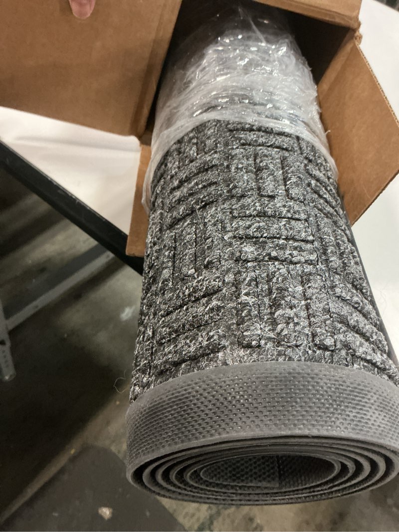 Condition photo showing Good Condition for Mibao Front Door Mat, Heavy Duty Durable Welcome Mat for Outdoor Indoor, Dirt Trapper Waterproof Super Absorbent Door Mat for Entryway Outside Patio Porch, 73" x 46", Gray 3'10" x 6'1" (Rectangular) Grey