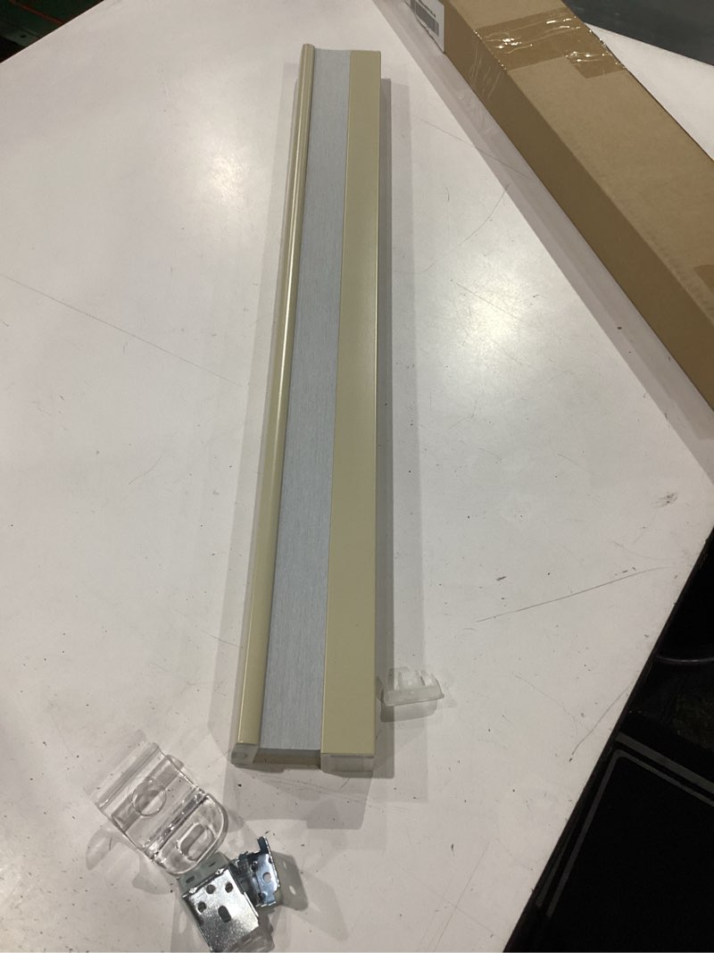 Condition photo showing New/Like New for lazblinds cordless white 1" room darkening vinyl mini blinds, 29" w x 64" h horizontal window blinds for home, cordless shades for indoor windows white 29"w x 64"h