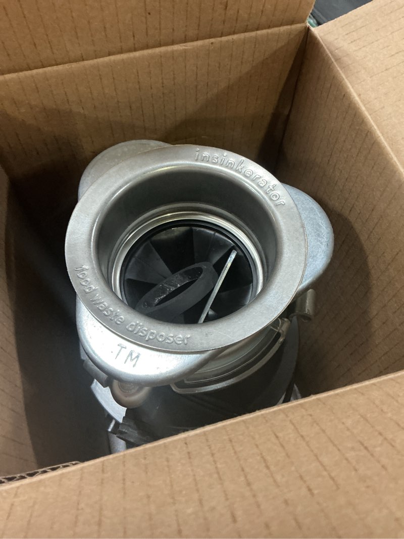 Condition photo showing As Is for insinkerator badger 5xl continuous feed 1/2-hp septic safe corded garbage disposal