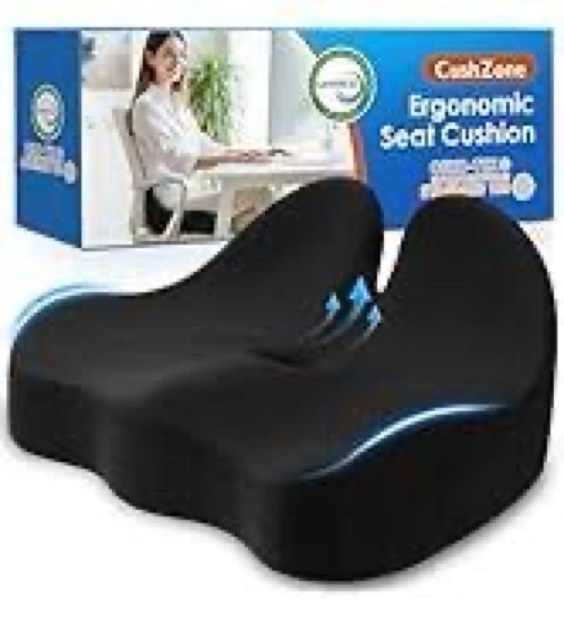 cushzone seat cushion, memory foam office chair seat cushion for office chairs/car/long trip/desk ch