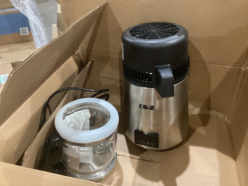 Condition photo showing Good Condition for vevor water distille  larger water distilled machine, 900w distilling water maker with glass carafe, 0-99h timing set, time & temp display, 304 stainless steel water stiller, silver sliver 1.6gal
