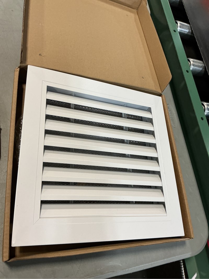 Condition photo showing As Is for 14"x14" Gable Vent - Premium Aluminum?Shed Vents with Screen, Ideal for Gables, Wall, and Attics - V