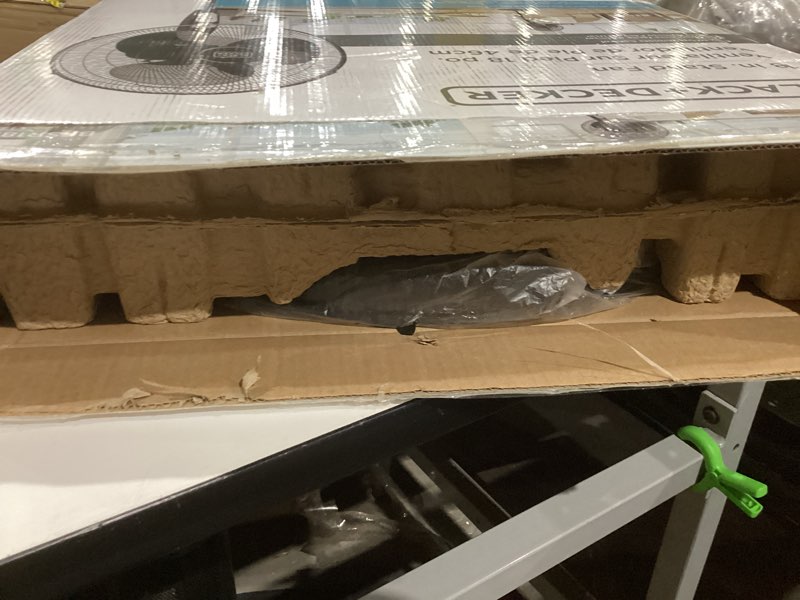 Condition photo showing As Is for BLACK+DECKER 18" Oscillating Stand Fan with Remote Control Black: Adjustable Height, 3 Speeds, ETL Listed