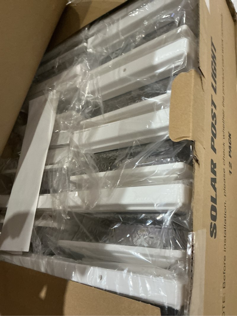 Condition photo showing Good Condition for solar post cap lights outdoor 12pack, waterproof fence post lights with 16 ultra bright leds fit 4x4/5x5/6x6 wood/vinyl posts, white deck post lights with warm/cool white for garden patio porch yard 12 lampshade-diamond pattern