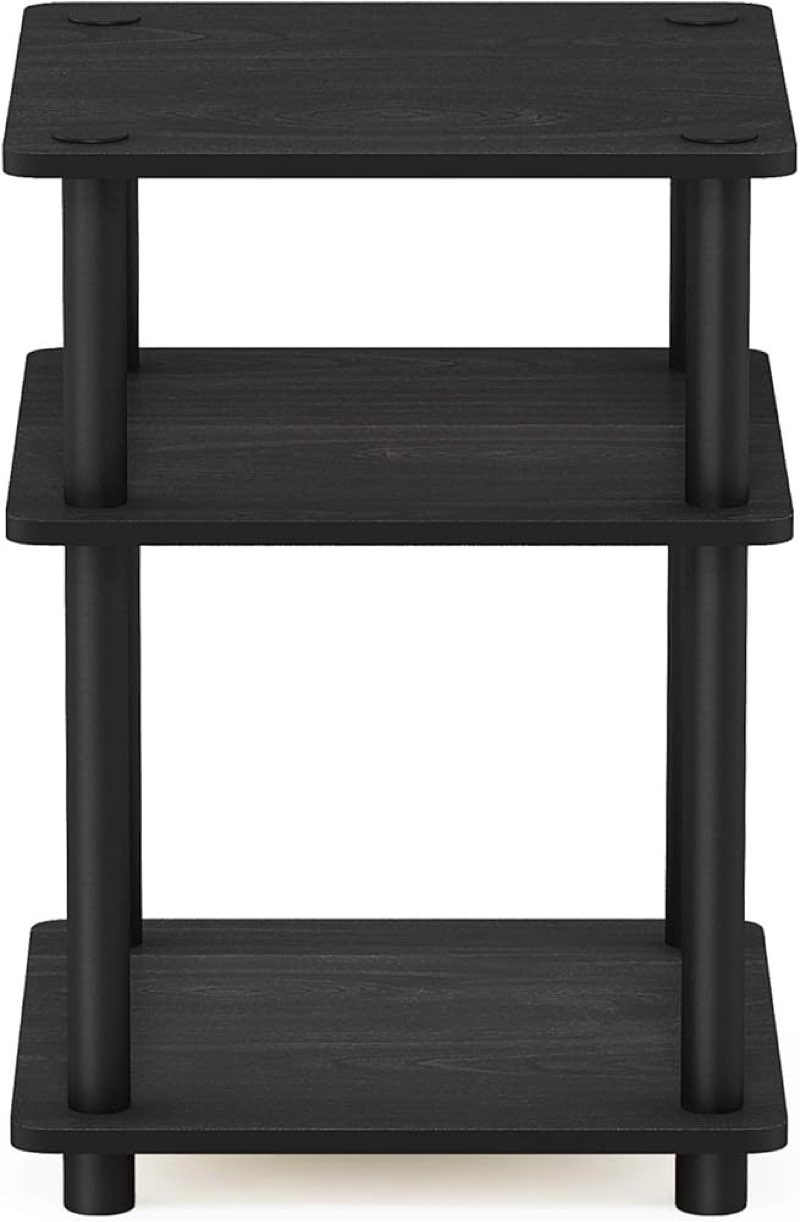 Furinno TURN-N-TUBE Side Table, 3-Tier End Table, Open