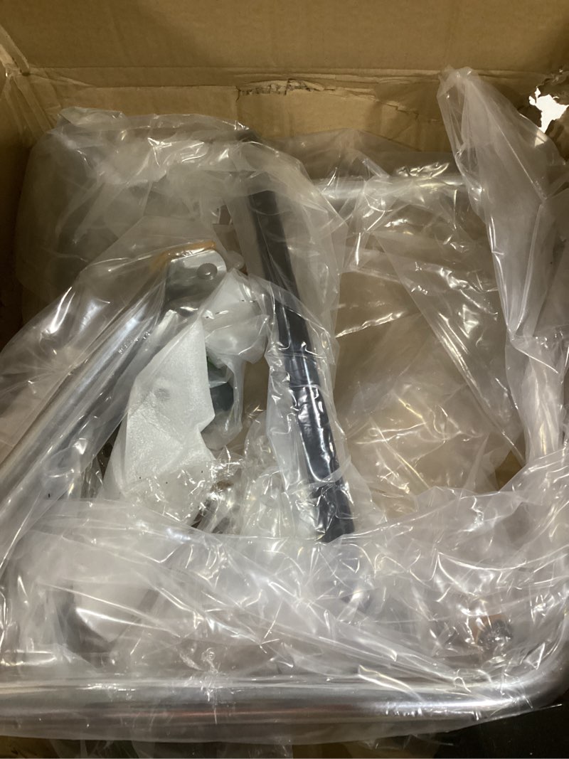 Condition photo showing item condition for ecotric saddlebag bracket guard bars compatible with 2014-2024 harley davidson touring street road glide flh saddle bags guard support bar mount chrome & black chrome+black