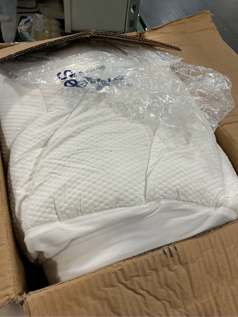 Condition photo showing As Is for SLEEP ZONE Cooling Queen Mattress Topper, Premium Zoned Cool Mattress Pad Cover, Padded Mattress Protector Breathable Washable, Deep Pocket 8-21" (White, Queen) White Queen