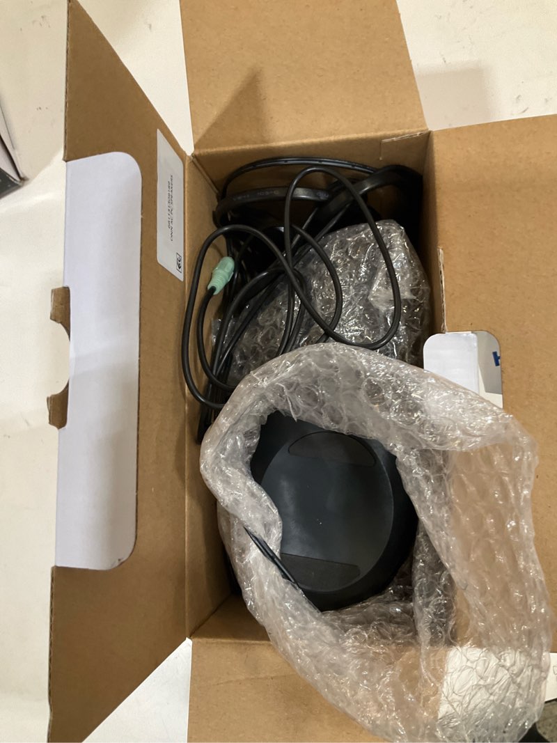Condition photo showing As Is for onn ac powered computer speakers with volume and bass controls, 7.32" height