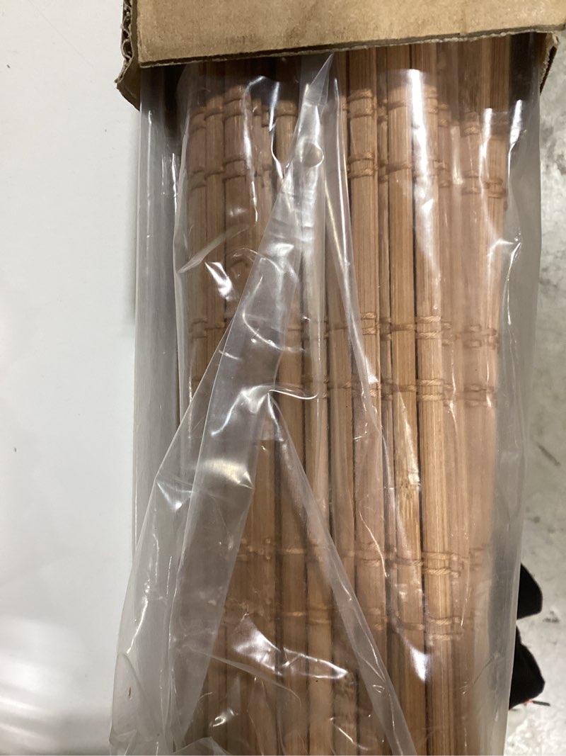 Condition photo showing Good Condition for lazblinds cordless bamboo roman shades, light filtering window treatment, roll up bamboo blinds for windows, 35'' w x 60'' h light filtering - ceylon light russet 35'' w x 60'' h