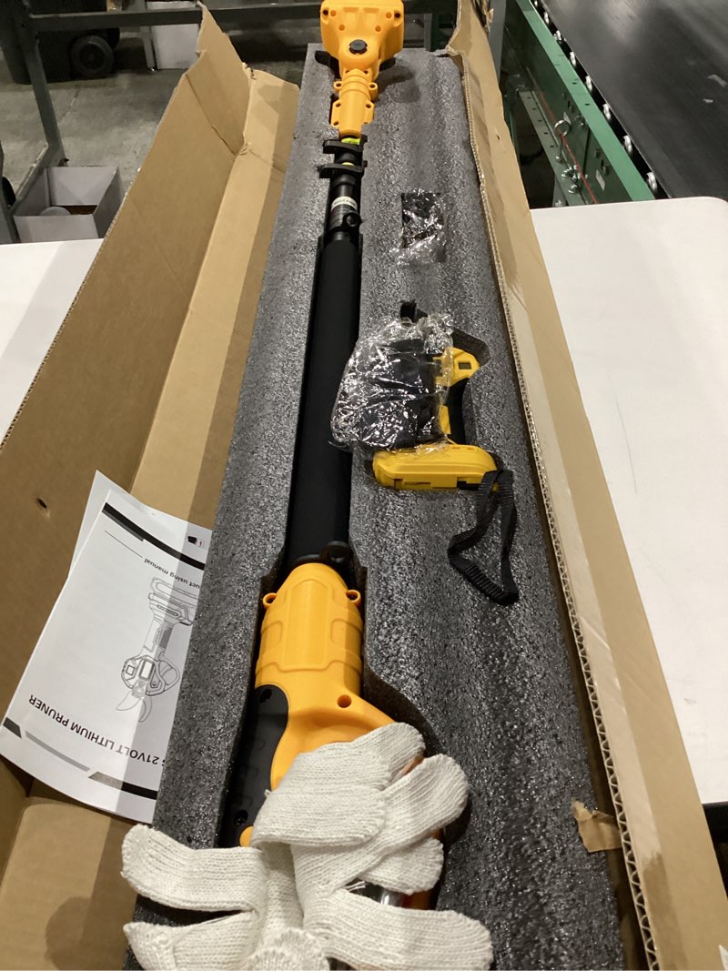 Condition photo showing As Is for 2 IN 1 Electric Pruning Shears Cordless with Pole for Dewalt 20V MAX Battery, 14Ft Reach, 1.2" Cutting Diameter, Brushless Motor Tree Pruner - for Tree Trimming (No Battery) 2 IN 1 Electric Pruning Shears for Dewalt Battery