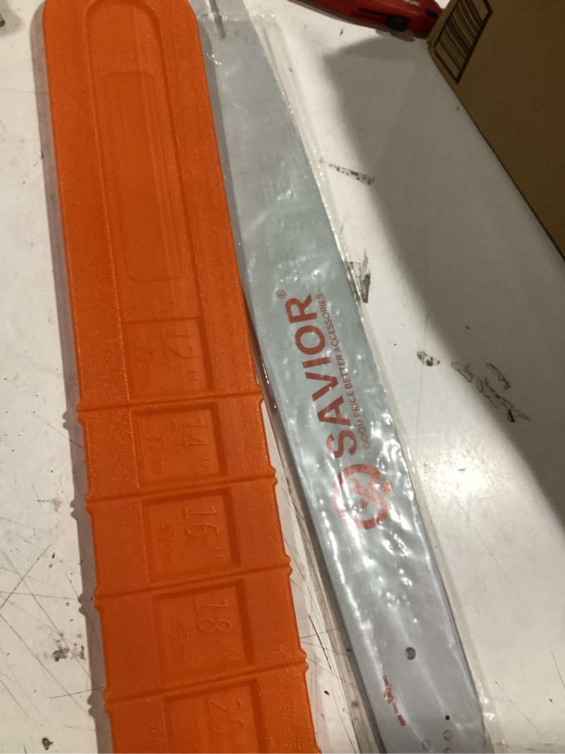 Condition photo showing Good Condition for chainsaw scabbard plastic durable chainsaw bar & chain protective cover protect scabbard universal 20'' 1pcs