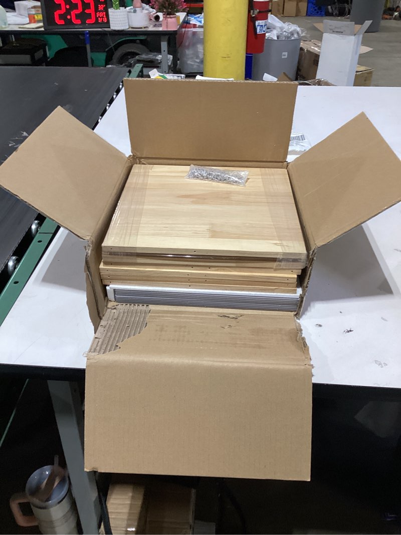 Condition photo showing New/Like New for Rotating Bookshelf, 360 Degree Revolving Bookcase, 4-Tier Spinning Bookshelf, Clear Acrylic & Solid Wood Rotating Bookcase for Kid’s Playroom, Bedroom and Living Room, Square 4 Tier Square (Acrylic Panels)