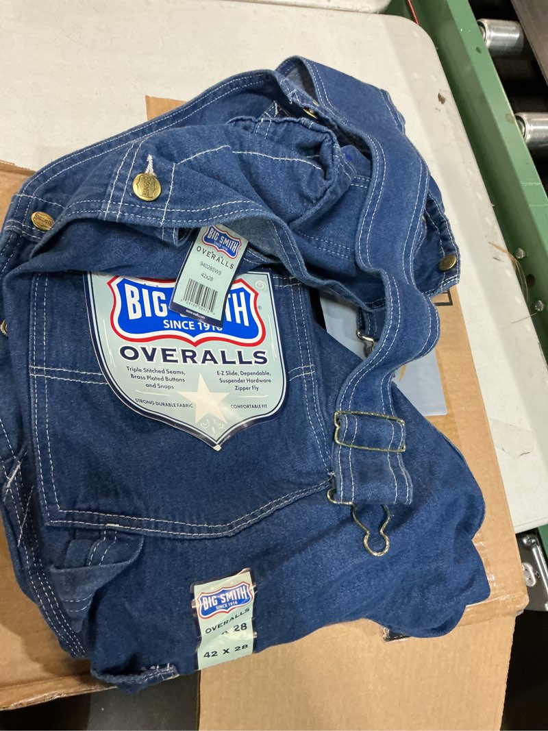 Condition photo showing Good Condition for Big Smith Men's Stonewashed Bib Overall 42W x 28L