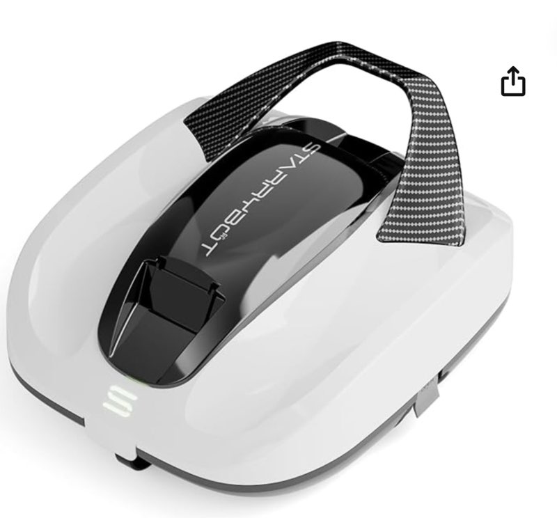 Cordless Robotic Pool Cleaner, Portable Swimming Robotic Pool Vacuum Self-Parking Technology,150Mins Runtime,Pool up to 900 Sq.Ft, Ideal for Above-Ground Pools