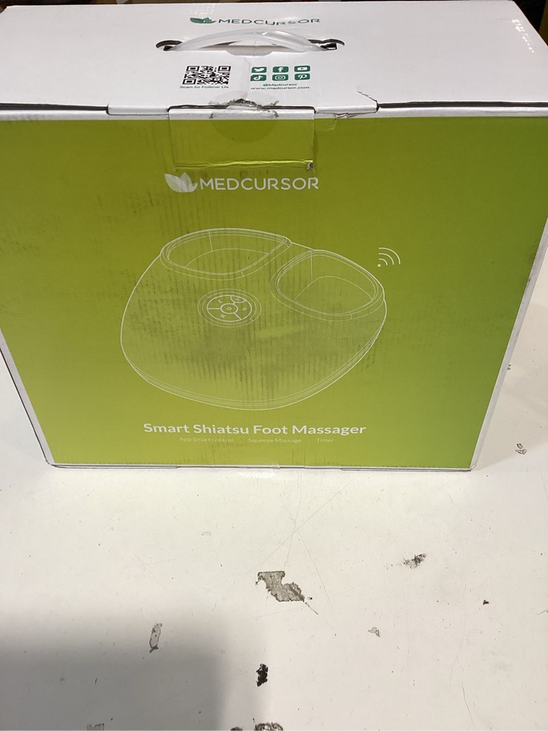Condition photo showing New/Like New for medcursor foot massager with heat - 2026 upgraded shiatsu deep kneading machine, multi air compression intensity, smart app mobile remote control, feet massage for home and office use mdfm500