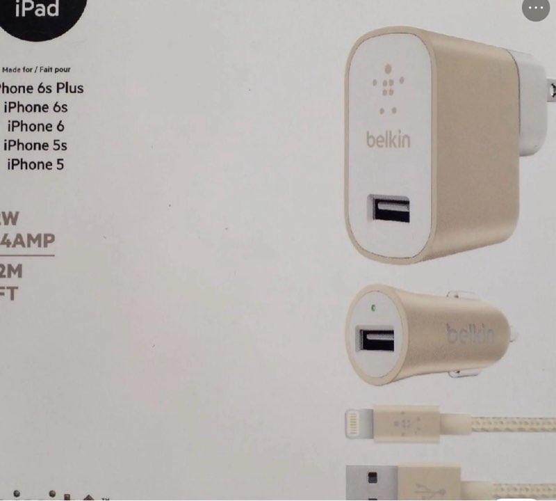 Belkin Charger Kit for iPhone & iPad - Retail Packaging - Gold