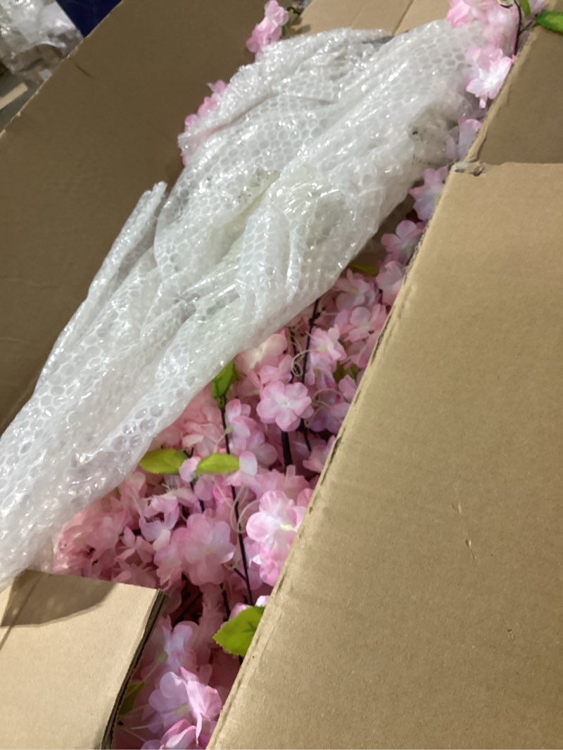 Condition photo showing As Is for artificial cherry blossom trees light pink tree arch flowers cherry blossom pink fake sakura flower indoor outdoor home office party flower silk fake sakura tree 1.6×1m 5ft 3in