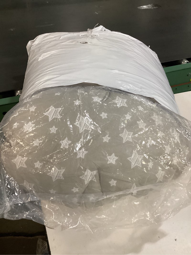 Condition photo showing As Is for Baby Play Mat, Extra Large Thick Playpen mat, Non Slip Padded Kids Play Mat for Playing 79"x71" One-Piece Baby Floor Mat for Babies, Toddlers Grey Star 79x71 Inch