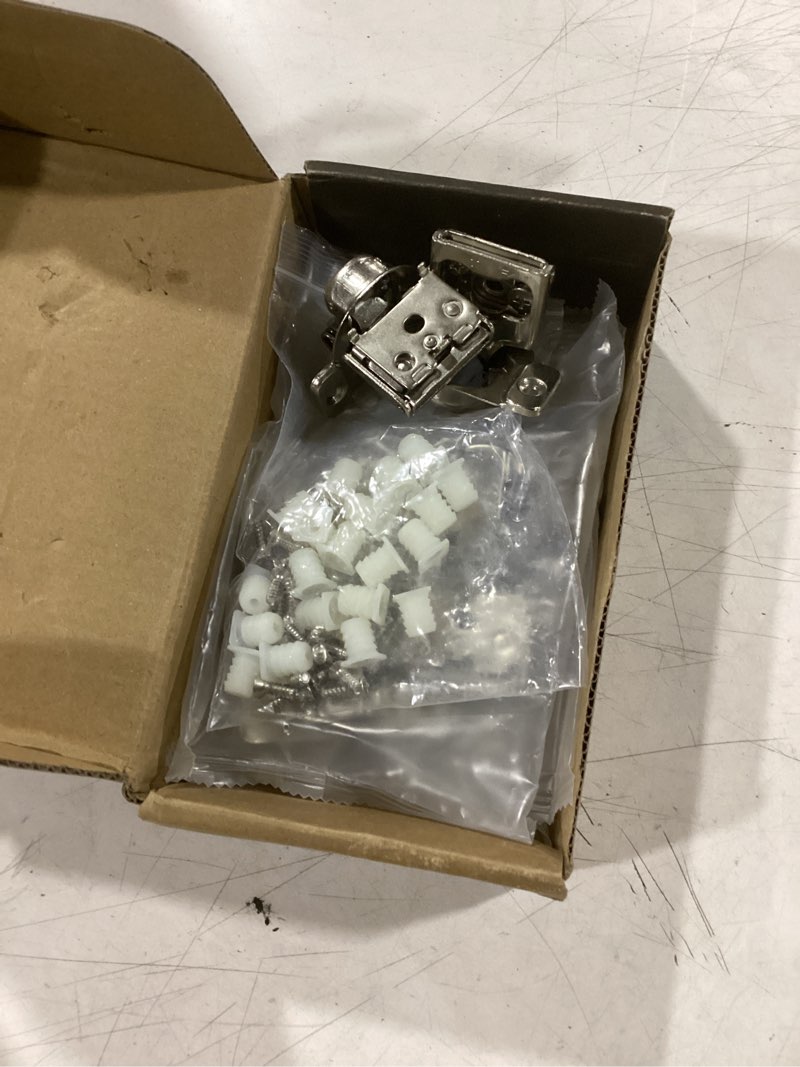 Condition photo showing Good Condition for chibery 10 pack 1/4" small overlay 4d concealed hinges for face frame door, soft close on/off switch, self closing, 105° open angle concealed stainless steel hinges for framed cabinet, satin nickel 1/4" overlay 10 pack