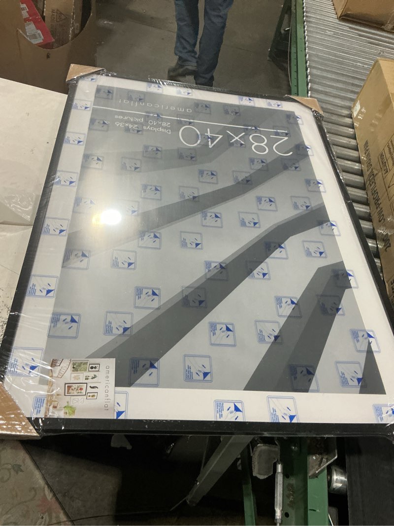 Condition photo showing New/Like New for americanflat 28x40 poster frame with polished plexiglass - use as 24x36 frame with mat or display 28x40 photo without mat - streamline collection - thin border picture frames for wall - black black 28x40 1 pack
