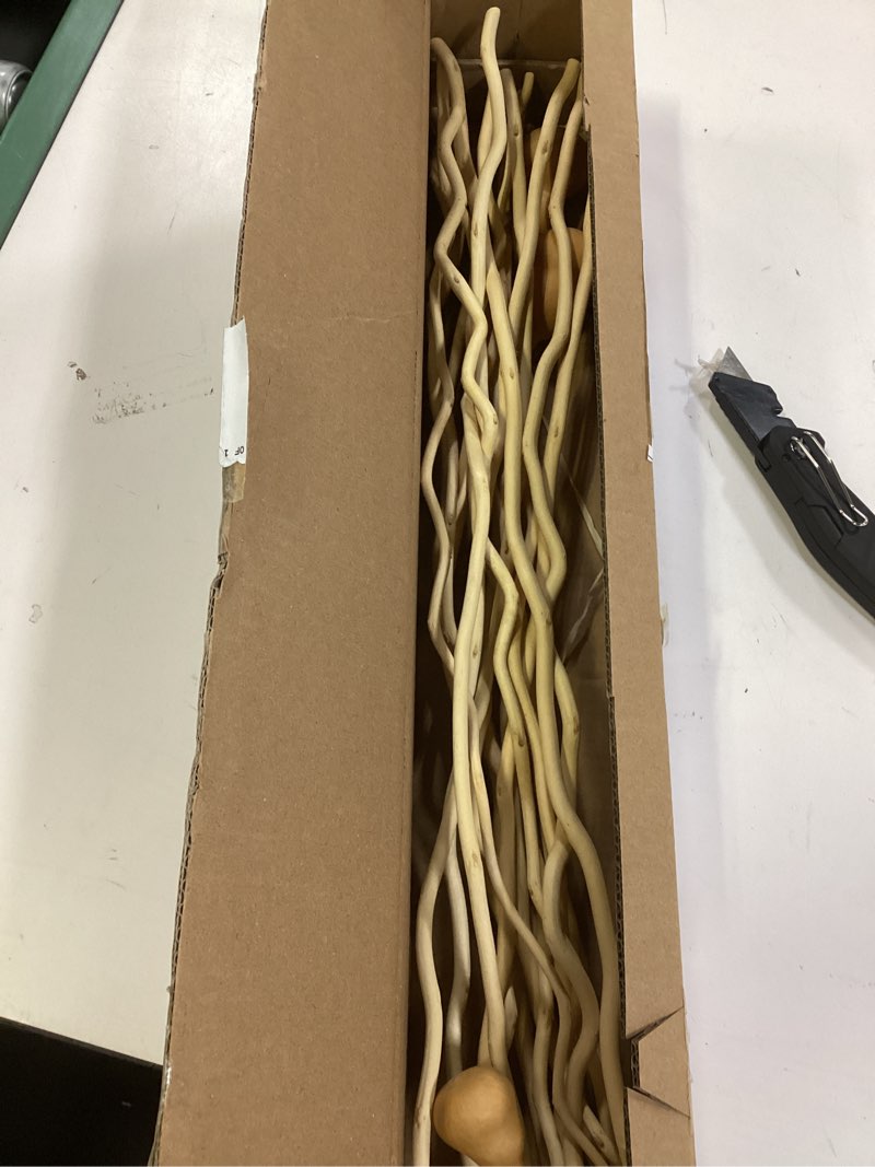 Condition photo showing As Is for dried curly willow branches, 14-15 stems dried twigs sticks 21-23” natural dried plants decorative branches for rustic home decor, beige