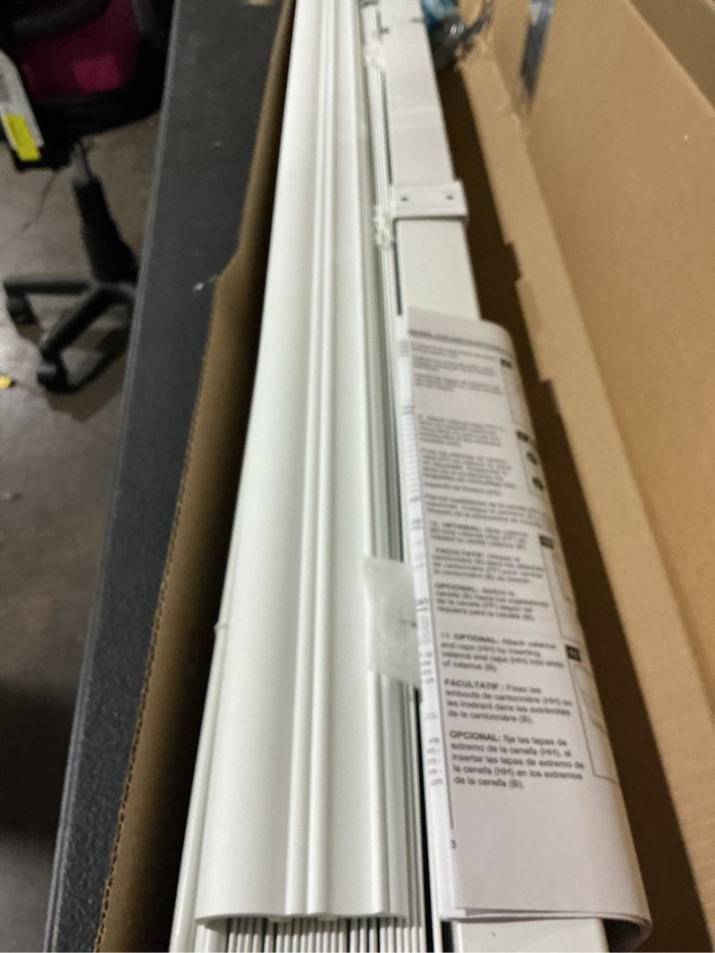 Condition photo showing Good Condition for allen + roth trim at home 2-in slat width 35-in x 48-in cordless white faux wood room darkening horizontal blinds