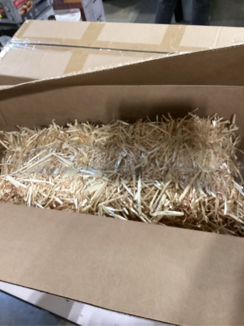 Condition photo showing As Is for floracraft decorative straw bale 8 inch x 8 inch x 20 inch natural 8" x 8" x 20"