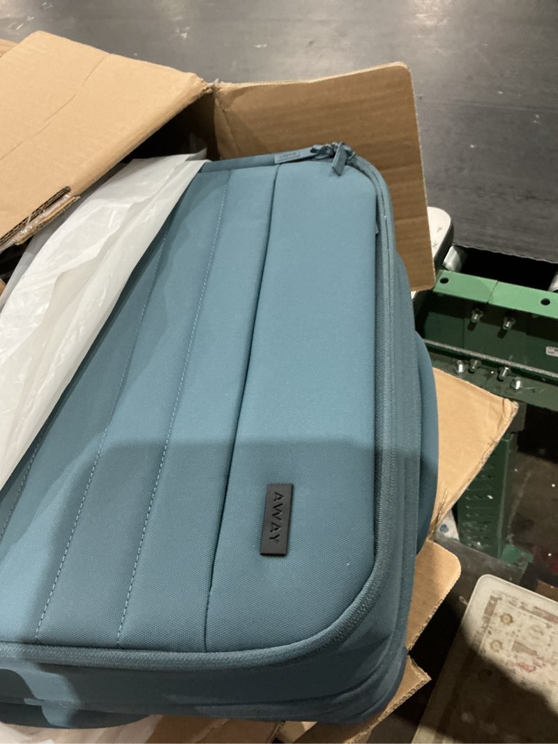 Condition photo showing Good Condition for away softside bigger carry-on suitcase, 23 inch expandable high-strength nylon luggage with spinner wheels, meets requirements for most major airlines, coast blue coast blue bigger carry-on
