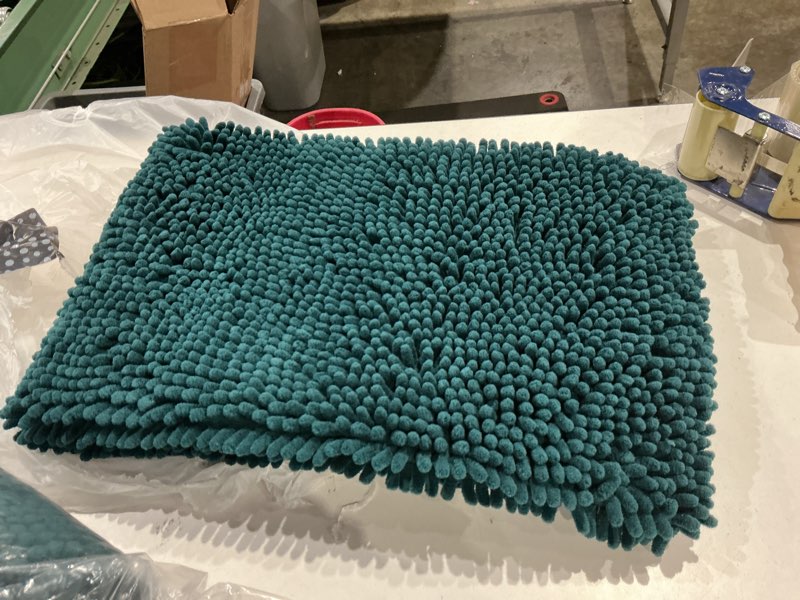 Condition photo showing As Is for similar muddy mat® | super absorbent door mat indoor, microfiber quick dry chenille entryway rug, non-slip front door mat, indoor mats for entryway, machine washable pet rug, dark green 24\"x36\" dark green 24\" x 36\"