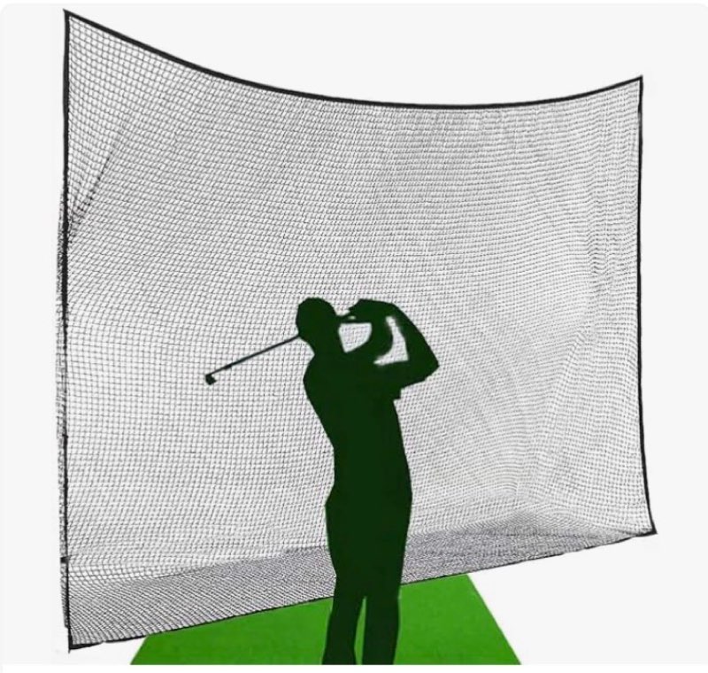 heavy duty nylon golf batting cage, 10 * 10 * 10ft batting cage net with 10 carabiners and 4 tie rop