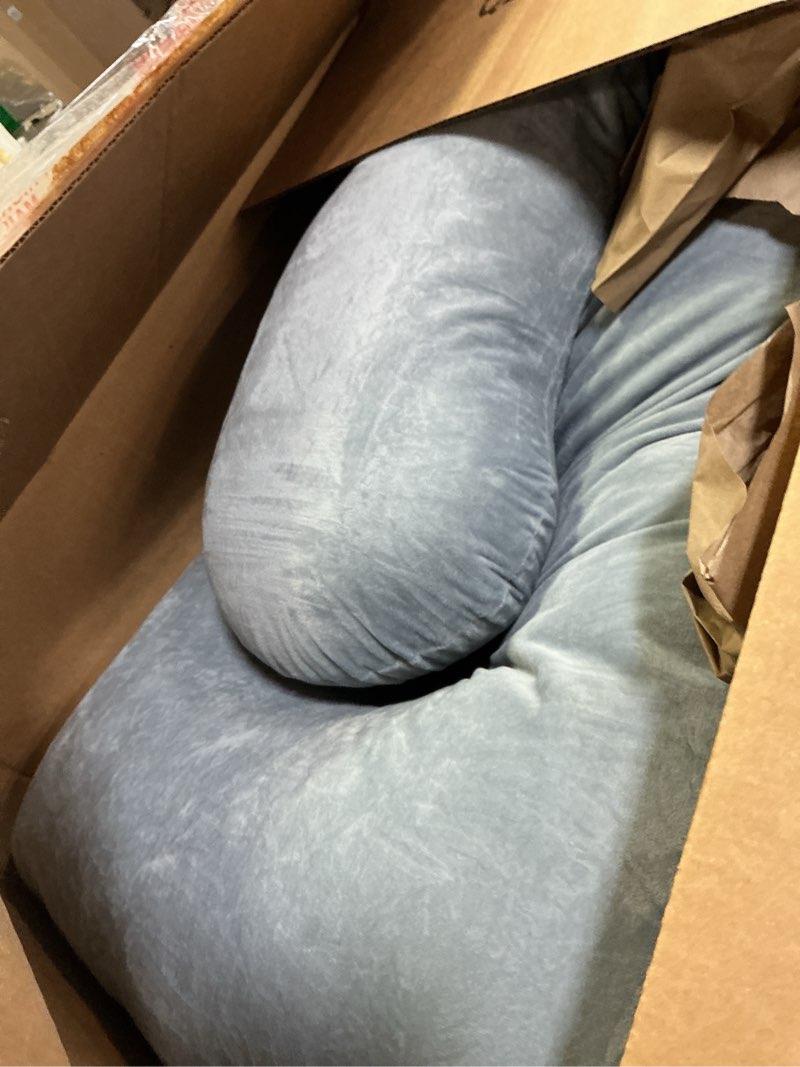 Condition photo showing As Is for MedCline Pregnancy Pillow, Full Body Maternity Pillow For Side Sleeping, Comfortable Support for Bump, Back, Hip & Knees, Memory Foam Filling & Removable Cover, Pregnancy Essentials for Expecting Moms
