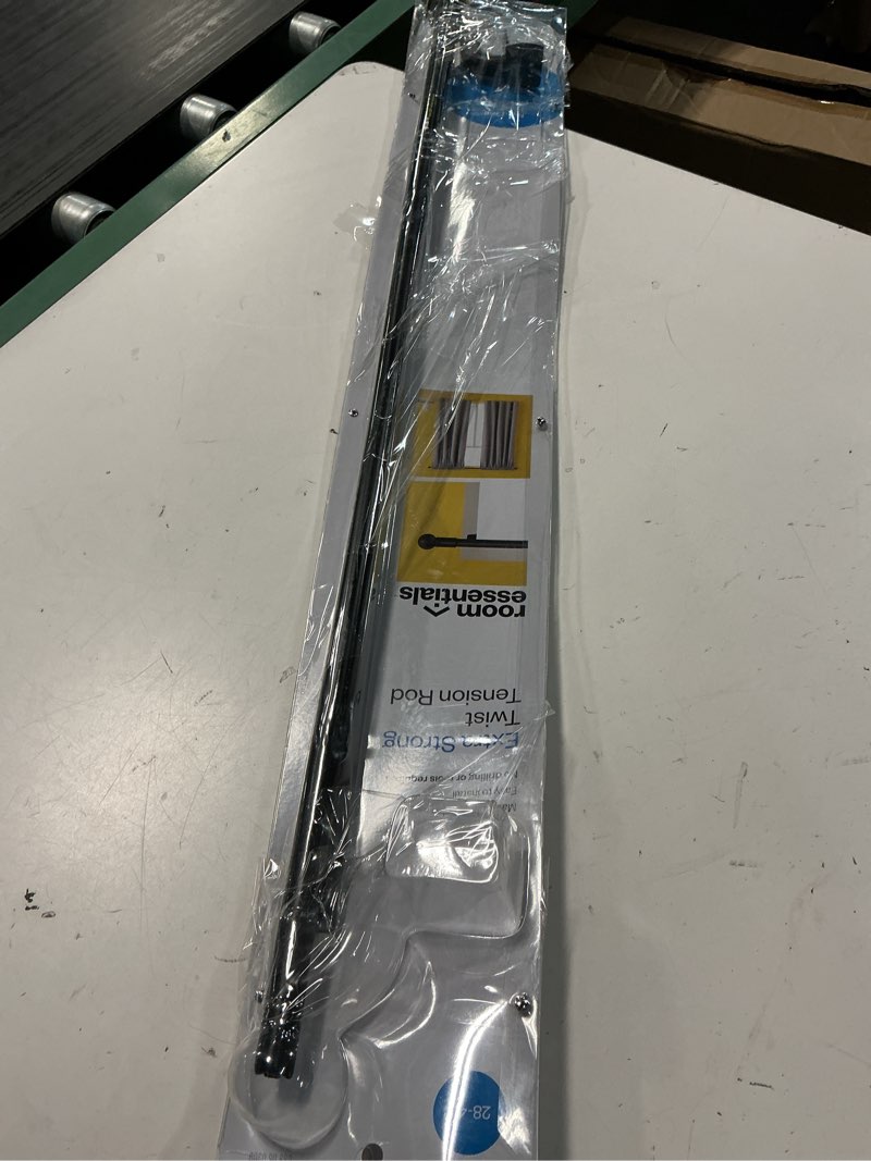 Condition photo showing As Is for 28"-48" twist and shout easy install curtain rod matte black - room essentials™: no drill tension rod, renter friendly